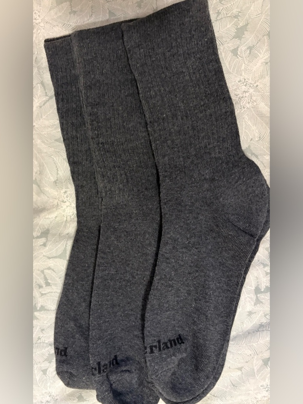 NWOT men’s Timberland Dark Gray Ribbed Crew Socks - Pack of Three